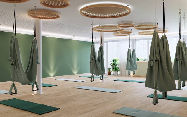 Bewegungsraum Aerial Yoga im Wald Spa Resort Pfalzblick