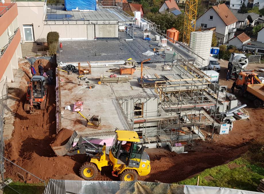 Baustelle mit Blick ins Grüne! Symbolfoto