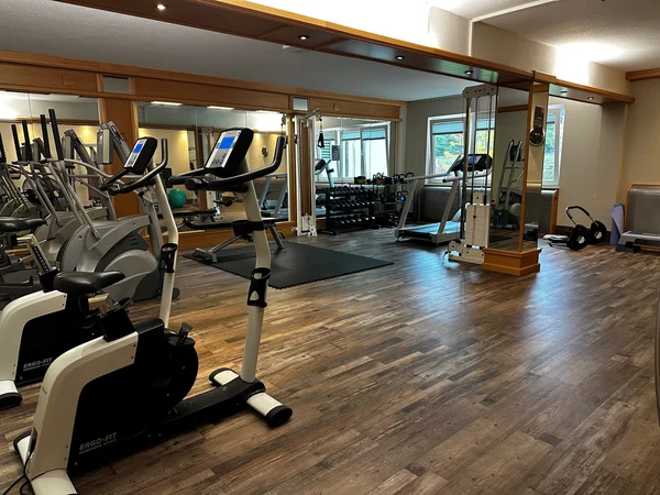 Pfalzblick, Dahn: Gut zu wissen Fitnessraum mit Ergometern, Laufband, Hanteln und großen Spiegeln