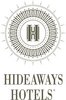 Hideaways Hotels Logo mit kreisförmigem Ornament und stilisiertem H in der Mitte